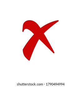 Cross mark icon symbol vector isolated on white background