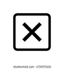 Cross mark icon vector on white background