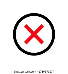 Cross mark icon vector on white background