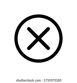 Cross mark icon vector on white background