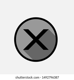 Cross Mark Icon - Vector, Sign and Symbol for Design, Presentation, Website or Apps Elements.