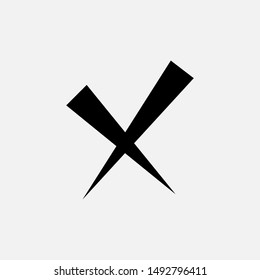 Cross Mark Icon - Vector, Sign and Symbol for Design, Presentation, Website or Apps Elements.