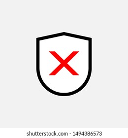 Cross Mark Icon - Vector, Sign and Symbol for Design, Presentation, Website or Apps Elements.