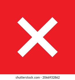 Cross-mark-Symbol, X-Zeichen, einfache Fehlerdesign, Vektorgrafik, Symbol der falschen Wahl.