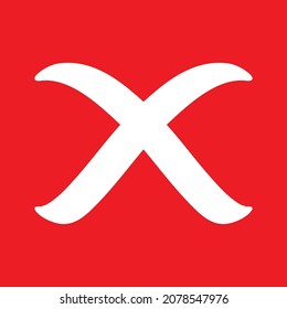 Cross-mark-Symbol, X-Zeichen, einfache Fehlerdesign, Vektorgrafik, Symbol der falschen Wahl.
