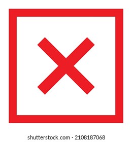 Cross-mark-Symbol, X-Zeichen, einfache Fehlerdesign, Vektorgrafik, Symbol der falschen Wahl.
