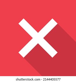 Cross mark icon, X sign, simple error design vector illustration, false choice symbol .