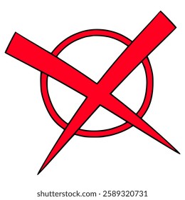 cross mark illustration hand drawn isolated vector
