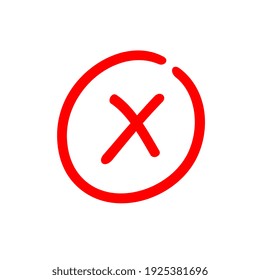 Cross mark inside a circle, red letter x icon, wrong mark illustration - Vector