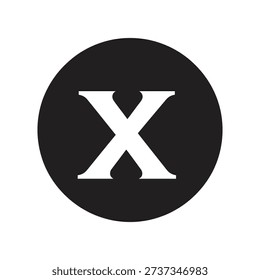 Cross mark letter X inside circle button symbolizing cancel close delete rejection error stop invalid selection negative concept design