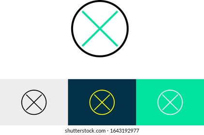 cross mark line art icon vector 