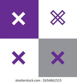 Marca cruzada o diseño de icono de multiplicación