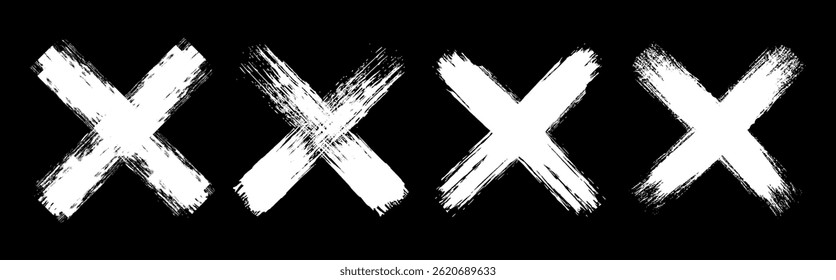 Cross mark set, Hand drawn style vector x, cross sign in red color, simple x symbol, grunge cross mark sign collection