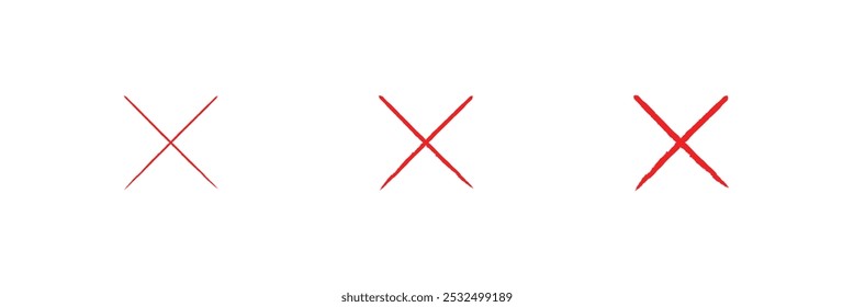 Ícone de marca de seleção para definir vetor simples. Ilustração isolada de emojis de marca cruzada. Conjunto de ícones de marca de cruz vermelha. 