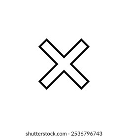 Cross mark sign icon in line style. X symbol