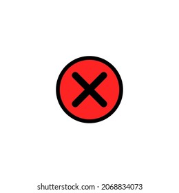 Cross mark symbol icon in isolated on background. symbol for your web site design logo, app, Cross mark symbol icon Vector illustration. 