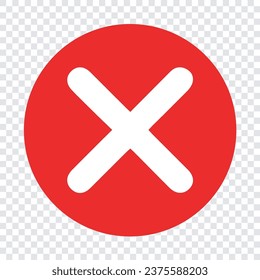 Symbol kreuzen, Vektorelement rot, x Symboldesign-Vorlage 