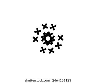 cross mark vector design also same as static current mark design isolated in white background