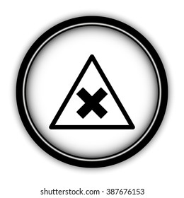 cross mark - vector icon; round  button with shadow