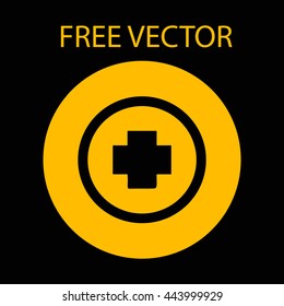 cross medical free vector style flat