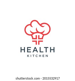 cross medical hat kitchen healthy food logo design illustration