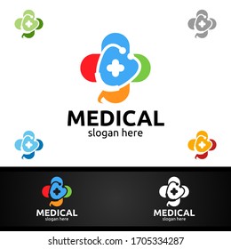 Cross Medical Hospital Logo for Emergency Clinic or Volunteers Concept