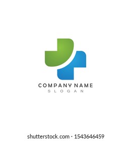 Cross medical hospital logo vector template icon