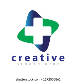 cross medical logo design template