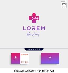Cross medical logo design vector isolated icon