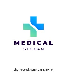 Cross Medical Logo Template Design Stock Vector (Royalty Free) 1555350434