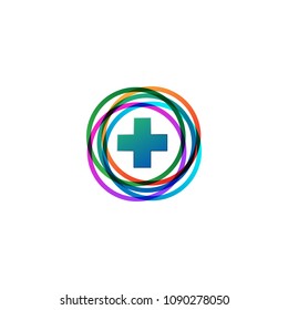 cross medical logo template vector download