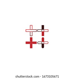 Diseño de ilustración vectorial de la plantilla de logotipo médico cruzado