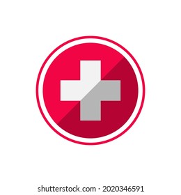 icono vectorial de la plantilla de logotipo médico cruzado
