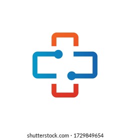 
Logo médico cruzado en vector