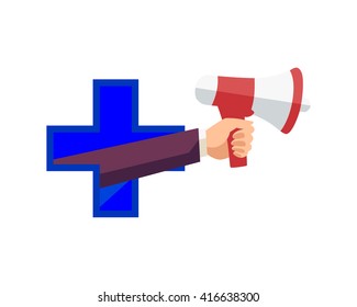 cross medical loudspeaker speakerphone megaphone image vector