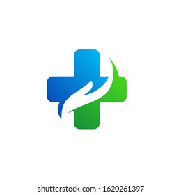 Cross Medical Pharmacy Health care logo design vector template 