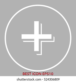 cross, medical, vector icon, eps10