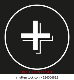 cross, medical, vector icon, eps10