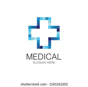 cross medical vector logo design template