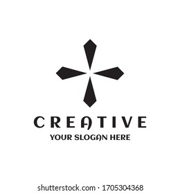 Cross medieval creative symbol logo emblem