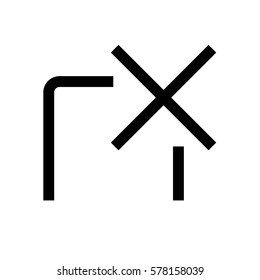 Cross mini line, icon, background and graphic. The icon is black and white, linear  flat, vector, pixel perfect, minimal, suitable for web and print. 