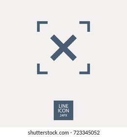 Cross minimal icon. Mark line vector icon for websites and mobile minimalistic flat design.