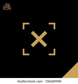Cross minimal icon. Mark line vector icon for websites and mobile minimalistic flat design.