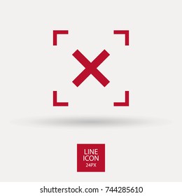 Cross minimal icon. Mark line vector icon for websites and mobile minimalistic flat design.