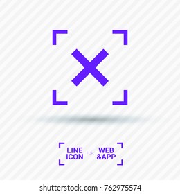 Cross minimal icon. Mark line vector icon for websites and mobile minimalistic flat design.