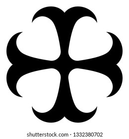 Cross monogram dokonstantinovsky Symbol of the Apostle anchor Hope sign Religious cross icon black color vector illustration flat style simple image