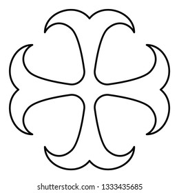 Cross monogram dokonstantinovsky Symbol of the Apostle anchor Hope sign Religious cross icon black color outline vector illustration flat style simple image
