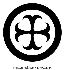 Cross monogram dokonstantinovsky Symbol of the Apostle anchor Hope sign Religious cross icon in circle round black color vector illustration flat style simple image