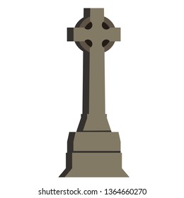 Cross monument flat illustration
