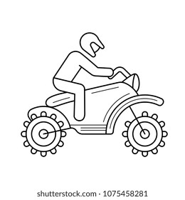 Cross motorcycle vector line icon isolated on white background. Motorcross motorcycle line icon for infographic, website or app. Icon designed on a grid system.